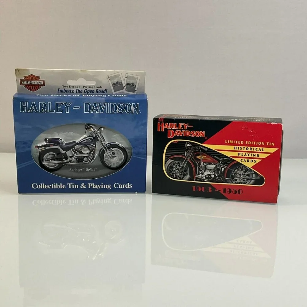 harley davidson limited edition tin historical playing cards 1992 Harley Davidson Collector Cards Series 1, 2 & 3 Trading Card Fact   TvMovieCards.com